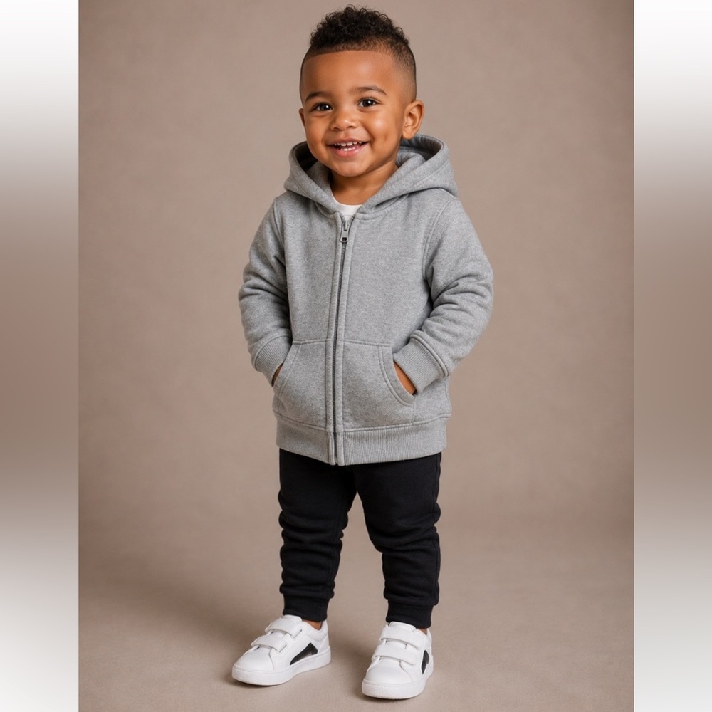 Old Navy Toddler Zip-Up Hooded Sweatshirt in Heather Gray